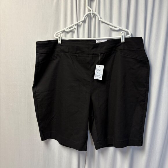 Croft & Barrow Womens Bermuda Shorts Size 24W Regular Black Stretch Slimming NEW - Picture 1 of 10